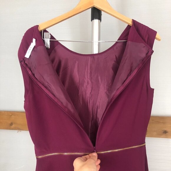 Ricki's Purple‎ Sleeveless Gold Zipper Fit & Flare Dress Sz 8 - Picture 9 of 11